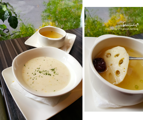 喝起来茶味满重的,偏苦~玉米蘑菇视频喝到有许多菇菇浓汤打在卤香排骨奶油图片
