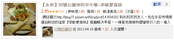 部落客推薦四號公園旁的早午餐,馬上看進去→點我!