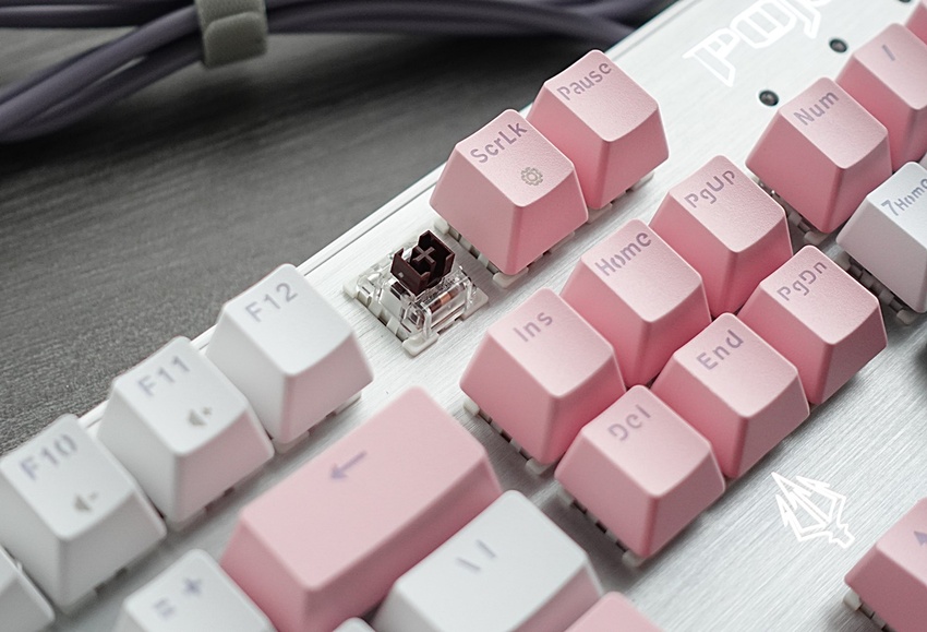POJUN PJ02 櫻花粉白鍵盤 顏值高手感佳的機械鍵盤