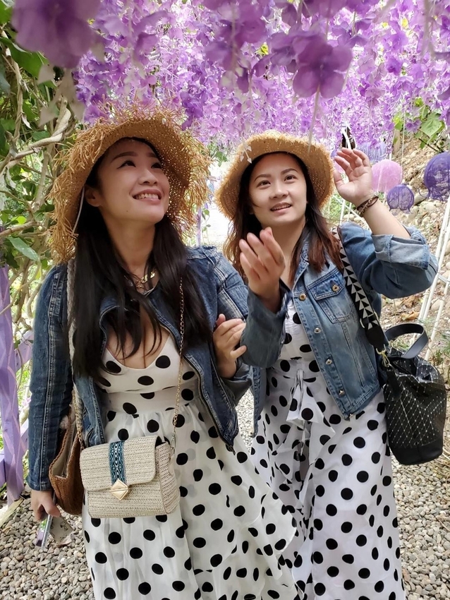 【苗栗.西湖】噢哈娜咖啡屋。夢幻紫色國度紫藤花道+飛天紫傘閨密寫真最佳拍攝地點