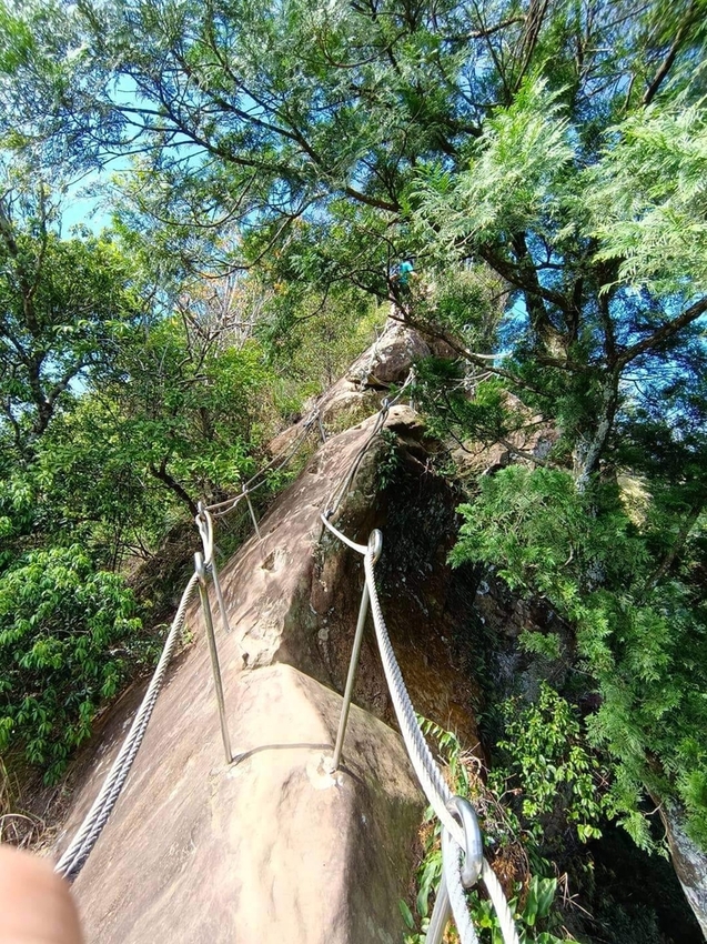 【新北.三峽】五寮尖北部三大岩場之一。克服懼高症最佳挑戰。30公尺峭壁沿路不斷拉繩攀爬+超美稜線