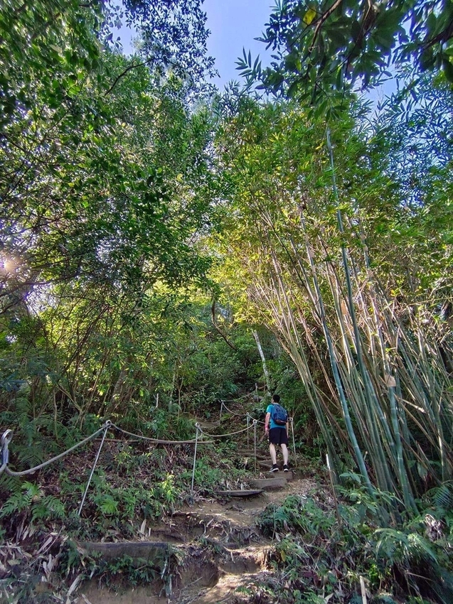 【新北.三峽】五寮尖北部三大岩場之一。克服懼高症最佳挑戰。30公尺峭壁沿路不斷拉繩攀爬+超美稜線