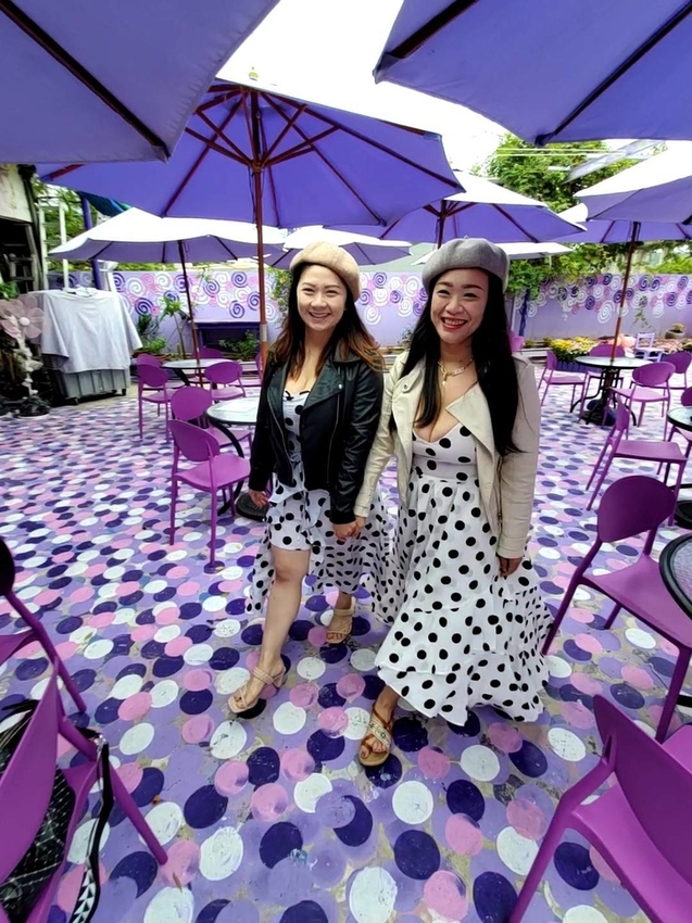 【苗栗.西湖】噢哈娜咖啡屋。夢幻紫色國度紫藤花道+飛天紫傘閨密寫真最佳拍攝地點