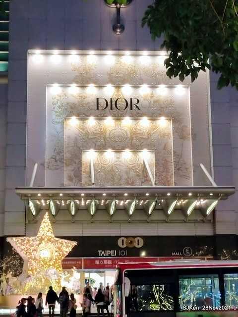 Christmas street & inside decoration of Taipei 101 department store, Taipei, Taiwan, SJKen, Nov 28, 2021.