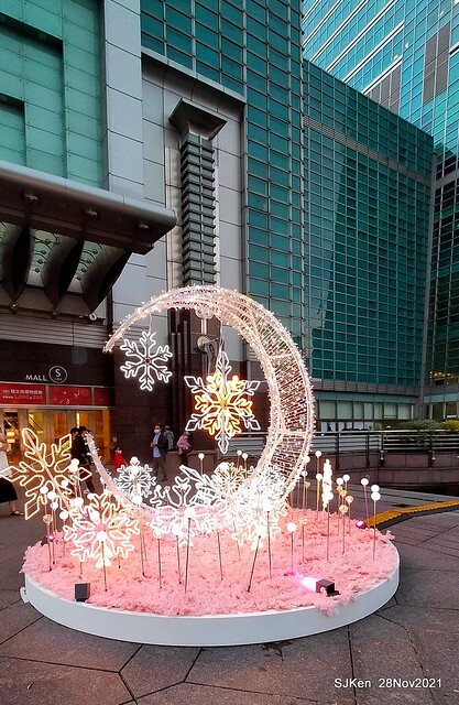 Christmas street & inside decoration of Taipei 101 department store, Taipei, Taiwan, SJKen, Nov 28, 2021.