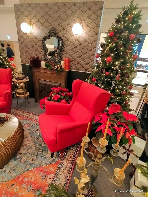 Christmas street & inside decoration of Taipei 101 department store, Taipei, Taiwan, SJKen, Nov 28, 2021.