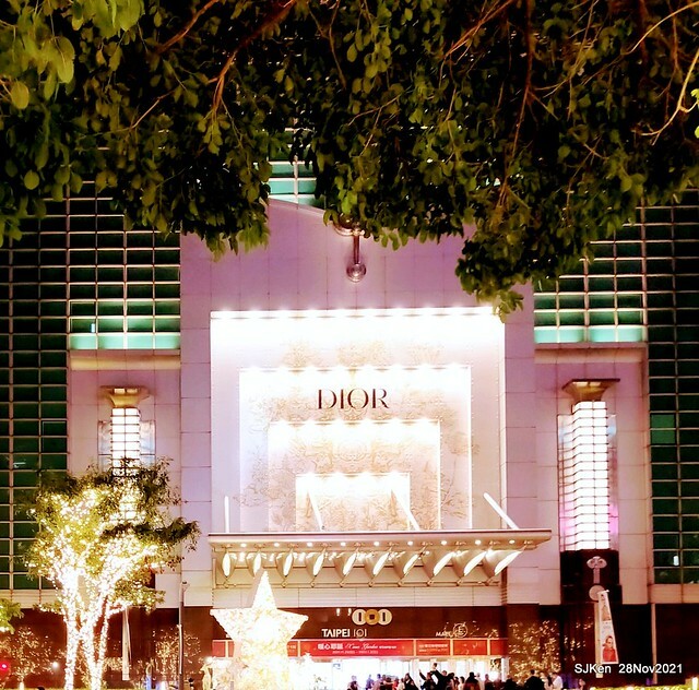 Christmas street & inside decoration of Taipei 101 department store, Taipei, Taiwan, SJKen, Nov 28, 2021.