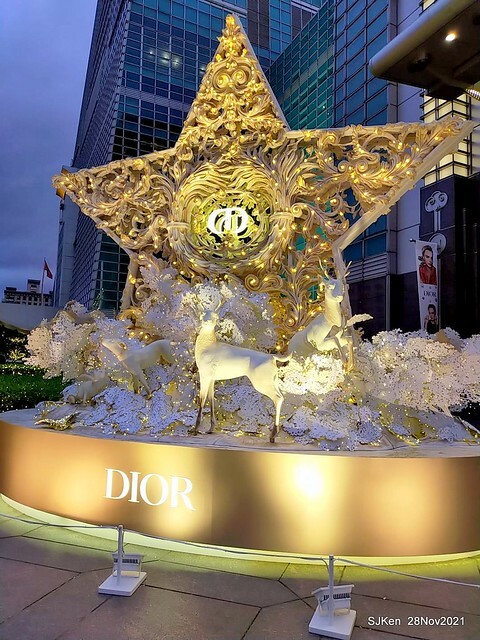 Christmas street & inside decoration of Taipei 101 department store, Taipei, Taiwan, SJKen, Nov 28, 2021.