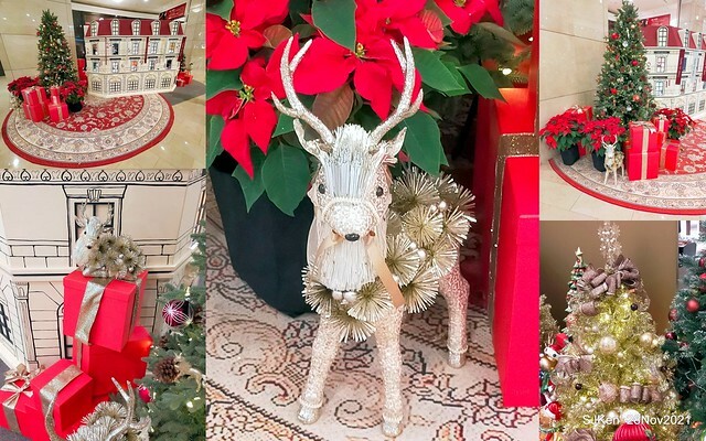 Christmas street & inside decoration of Taipei 101 department store, Taipei, Taiwan, SJKen, Nov 28, 2021.