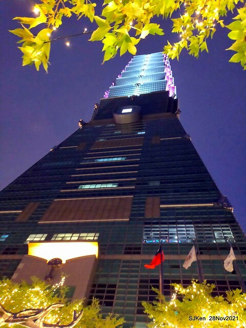 Christmas street & inside decoration of Taipei 101 department store, Taipei, Taiwan, SJKen, Nov 28, 2021.