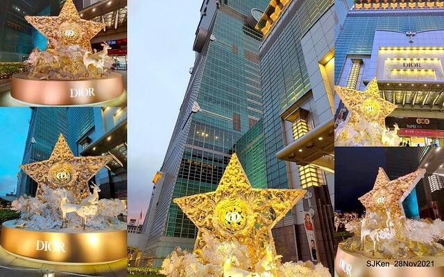 Christmas street & inside decoration of Taipei 101 department store, Taipei, Taiwan, SJKen, Nov 28, 2021.