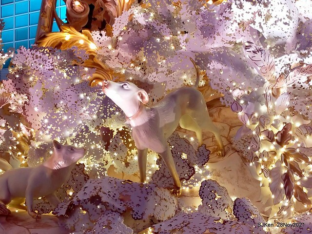 Christmas street & inside decoration of Taipei 101 department store, Taipei, Taiwan, SJKen, Nov 28, 2021.