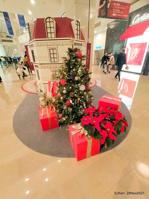 Christmas street & inside decoration of Taipei 101 department store, Taipei, Taiwan, SJKen, Nov 28, 2021.
