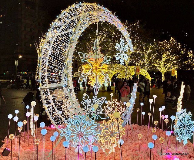 Christmas street & inside decoration of Taipei 101 department store, Taipei, Taiwan, SJKen, Nov 28, 2021.
