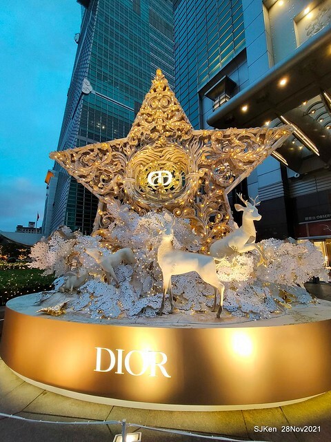 Christmas street & inside decoration of Taipei 101 department store, Taipei, Taiwan, SJKen, Nov 28, 2021.