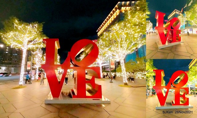 Christmas street & inside decoration of Taipei 101 department store, Taipei, Taiwan, SJKen, Nov 28, 2021.