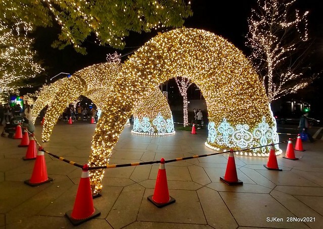 Christmas street & inside decoration of Taipei 101 department store, Taipei, Taiwan, SJKen, Nov 28, 2021.