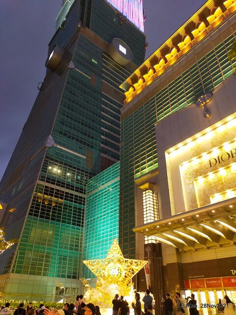 Christmas street & inside decoration of Taipei 101 department store, Taipei, Taiwan, SJKen, Nov 28, 2021.