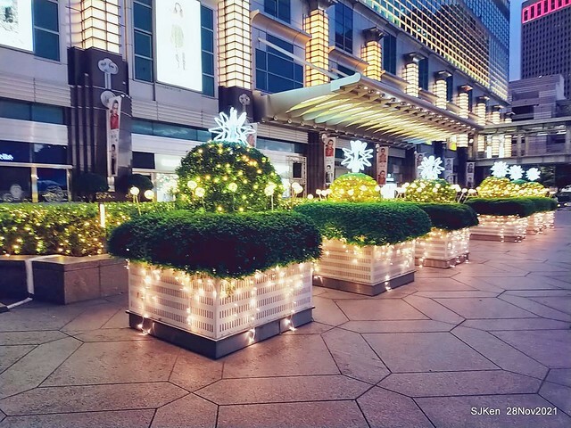 Christmas street & inside decoration of Taipei 101 department store, Taipei, Taiwan, SJKen, Nov 28, 2021.