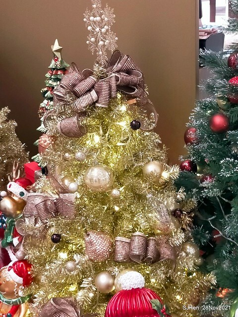 Christmas street & inside decoration of Taipei 101 department store, Taipei, Taiwan, SJKen, Nov 28, 2021.
