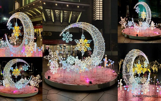 Christmas street & inside decoration of Taipei 101 department store, Taipei, Taiwan, SJKen, Nov 28, 2021.