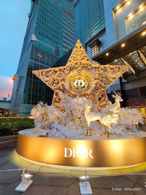 Christmas street & inside decoration of Taipei 101 department store, Taipei, Taiwan, SJKen, Nov 28, 2021.