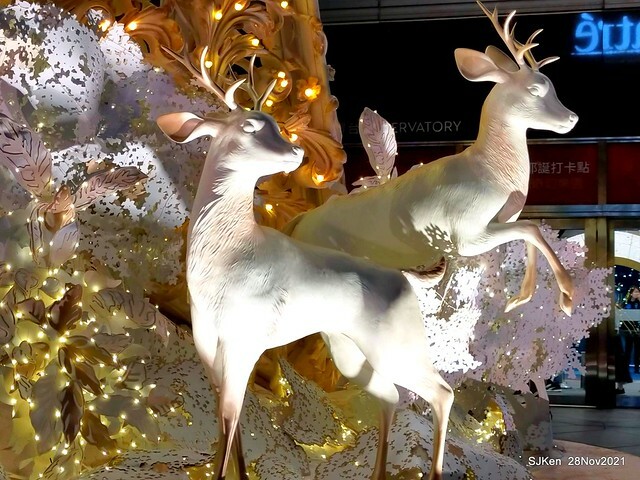 Christmas street & inside decoration of Taipei 101 department store, Taipei, Taiwan, SJKen, Nov 28, 2021.