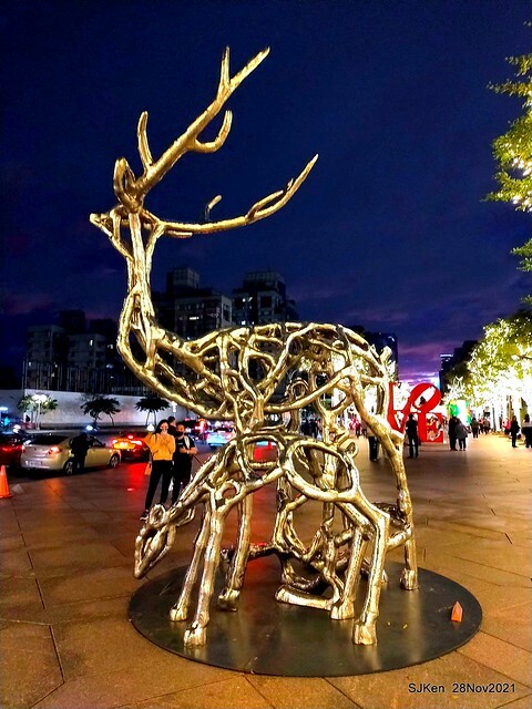 Christmas street & inside decoration of Taipei 101 department store, Taipei, Taiwan, SJKen, Nov 28, 2021.