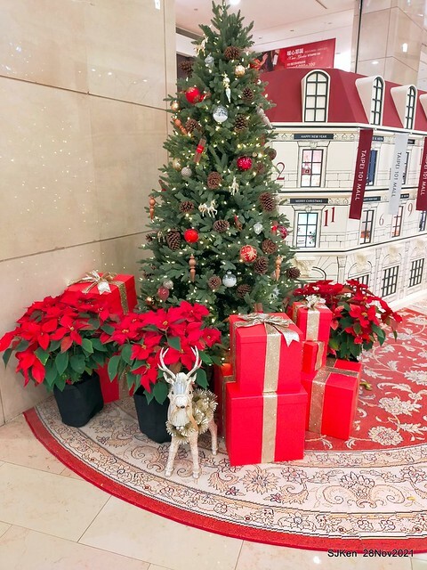 Christmas street & inside decoration of Taipei 101 department store, Taipei, Taiwan, SJKen, Nov 28, 2021.