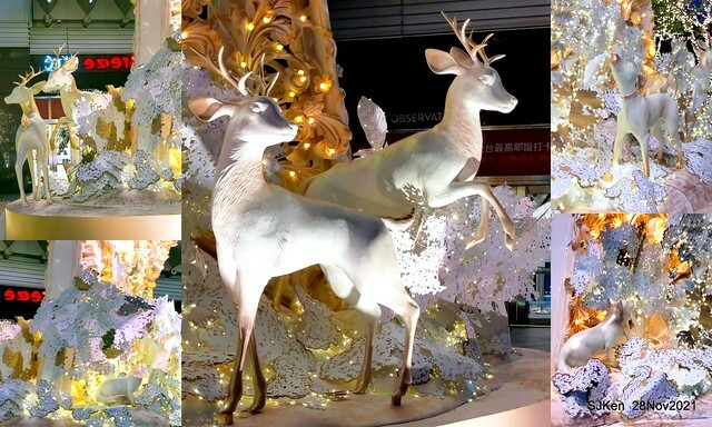 Christmas street & inside decoration of Taipei 101 department store, Taipei, Taiwan, SJKen, Nov 28, 2021.