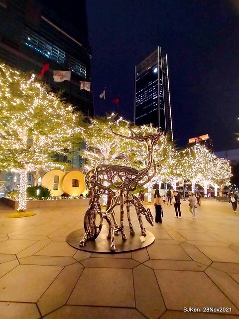 Christmas street & inside decoration of Taipei 101 department store, Taipei, Taiwan, SJKen, Nov 28, 2021.