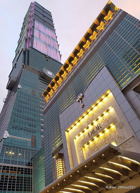 Christmas street & inside decoration of Taipei 101 department store, Taipei, Taiwan, SJKen, Nov 28, 2021.