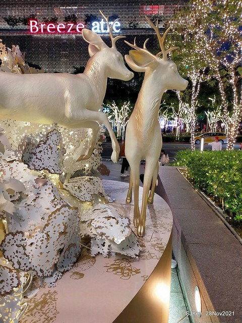 Christmas street & inside decoration of Taipei 101 department store, Taipei, Taiwan, SJKen, Nov 28, 2021.