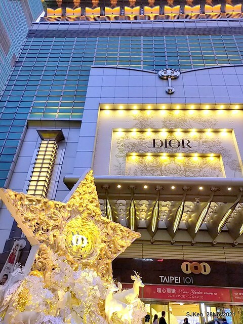 Christmas street & inside decoration of Taipei 101 department store, Taipei, Taiwan, SJKen, Nov 28, 2021.