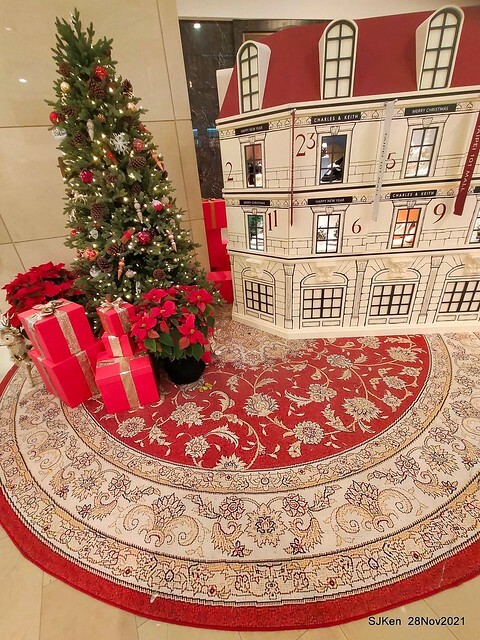 Christmas street & inside decoration of Taipei 101 department store, Taipei, Taiwan, SJKen, Nov 28, 2021.