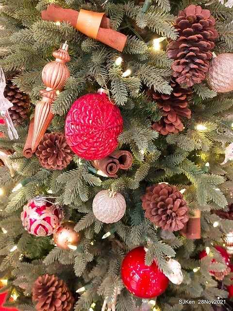 Christmas street & inside decoration of Taipei 101 department store, Taipei, Taiwan, SJKen, Nov 28, 2021.
