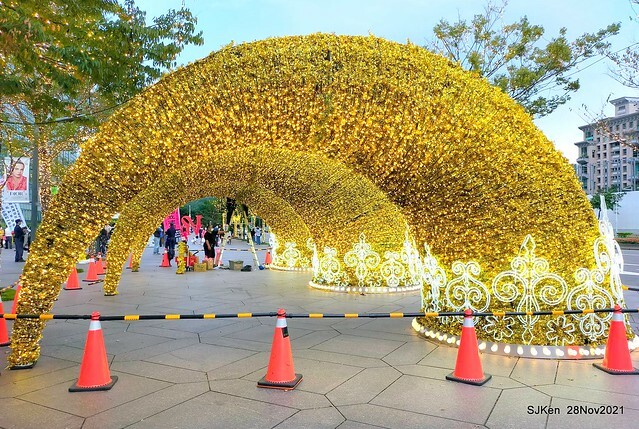 Christmas street & inside decoration of Taipei 101 department store, Taipei, Taiwan, SJKen, Nov 28, 2021.