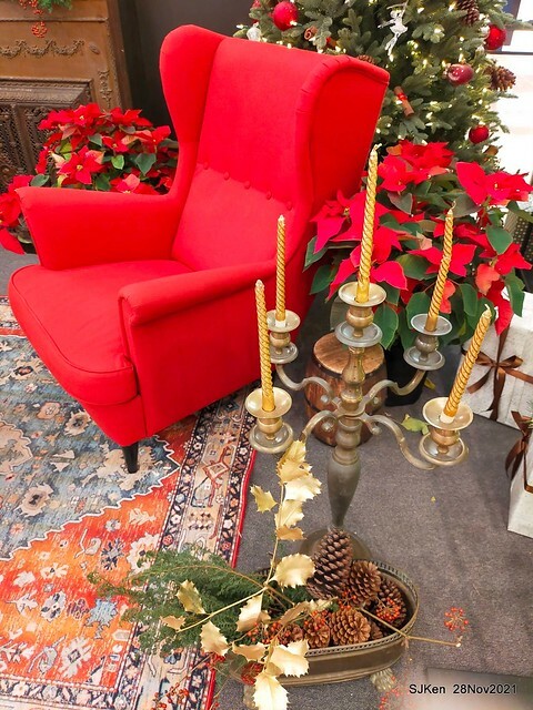 Christmas street & inside decoration of Taipei 101 department store, Taipei, Taiwan, SJKen, Nov 28, 2021.