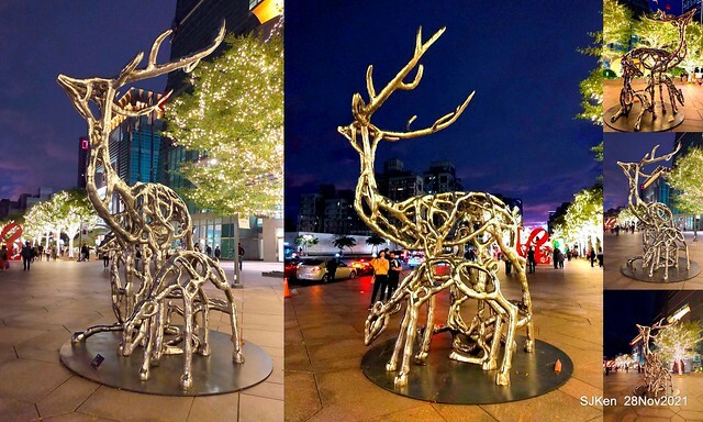 Christmas street & inside decoration of Taipei 101 department store, Taipei, Taiwan, SJKen, Nov 28, 2021.