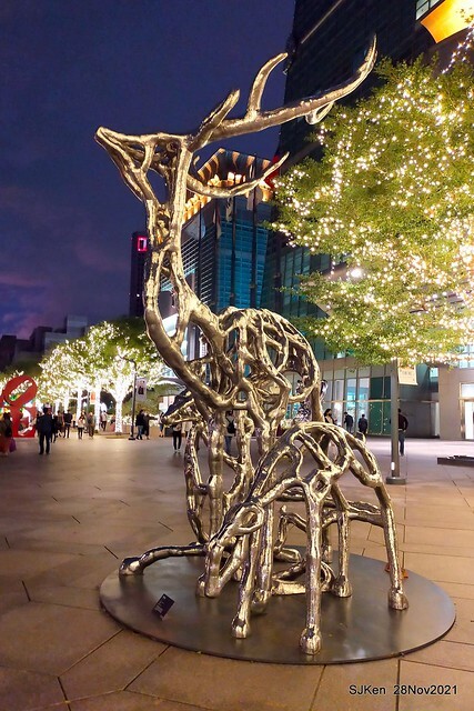 Christmas street & inside decoration of Taipei 101 department store, Taipei, Taiwan, SJKen, Nov 28, 2021.