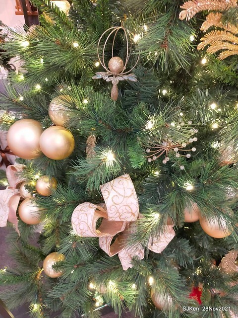 Christmas street & inside decoration of Taipei 101 department store, Taipei, Taiwan, SJKen, Nov 28, 2021.