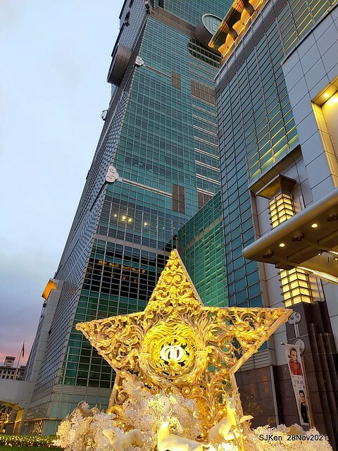Christmas street & inside decoration of Taipei 101 department store, Taipei, Taiwan, SJKen, Nov 28, 2021.