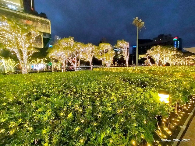 Christmas street & inside decoration of Taipei 101 department store, Taipei, Taiwan, SJKen, Nov 28, 2021.