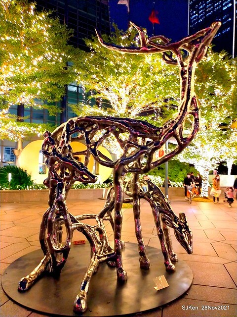 Christmas street & inside decoration of Taipei 101 department store, Taipei, Taiwan, SJKen, Nov 28, 2021.