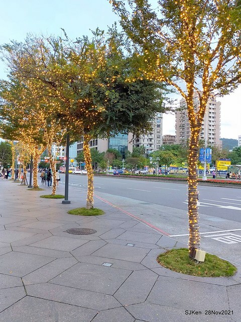 Christmas street & inside decoration of Taipei 101 department store, Taipei, Taiwan, SJKen, Nov 28, 2021.