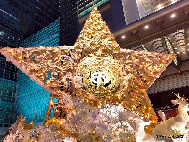 Christmas street & inside decoration of Taipei 101 department store, Taipei, Taiwan, SJKen, Nov 28, 2021.