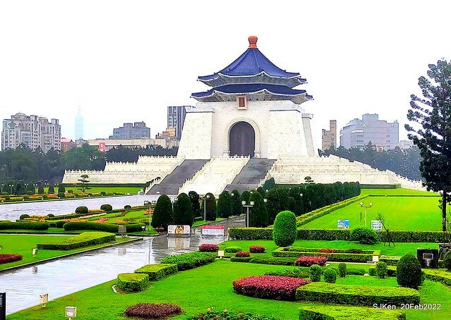 「中正紀念堂」寒流雨中賞櫻與杜鵑花(Cherry Blossom & Rhododendron at C.K.S. Memorial Hall), Taipei, Taiwan, SJKen, Feb 20, 2022.