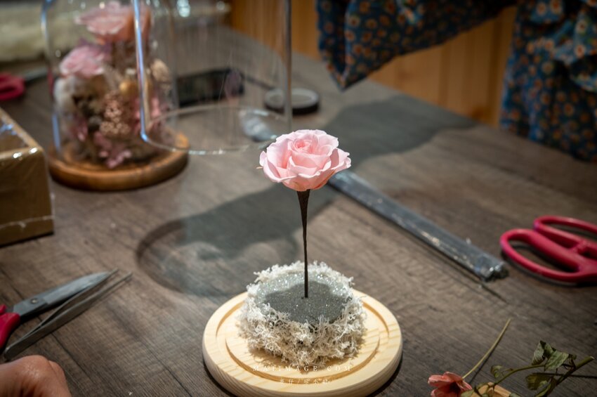 陽光灑落Shining｜Google評論破百則滿分5顆星～玻璃花盅乾燥花手作課程教學，新娘捧花客製化設計、乾燥花捧