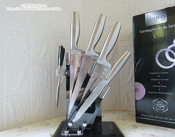 廚房刀具推薦【義大利CUOCO】420 薩丁尼亞不鏽鋼刀具6件組 4刀1剪好收納 輕鬆整理食材 質感嚴選