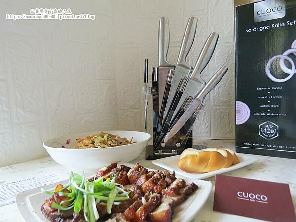 廚房刀具推薦【義大利CUOCO】420 薩丁尼亞不鏽鋼刀具6件組 4刀1剪好收納 輕鬆整理食材 質感嚴選